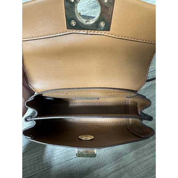 Michael Kors Lita Small Two-Tone Logo and Leather Crossbody Bag Brown - Picture 7 of 16